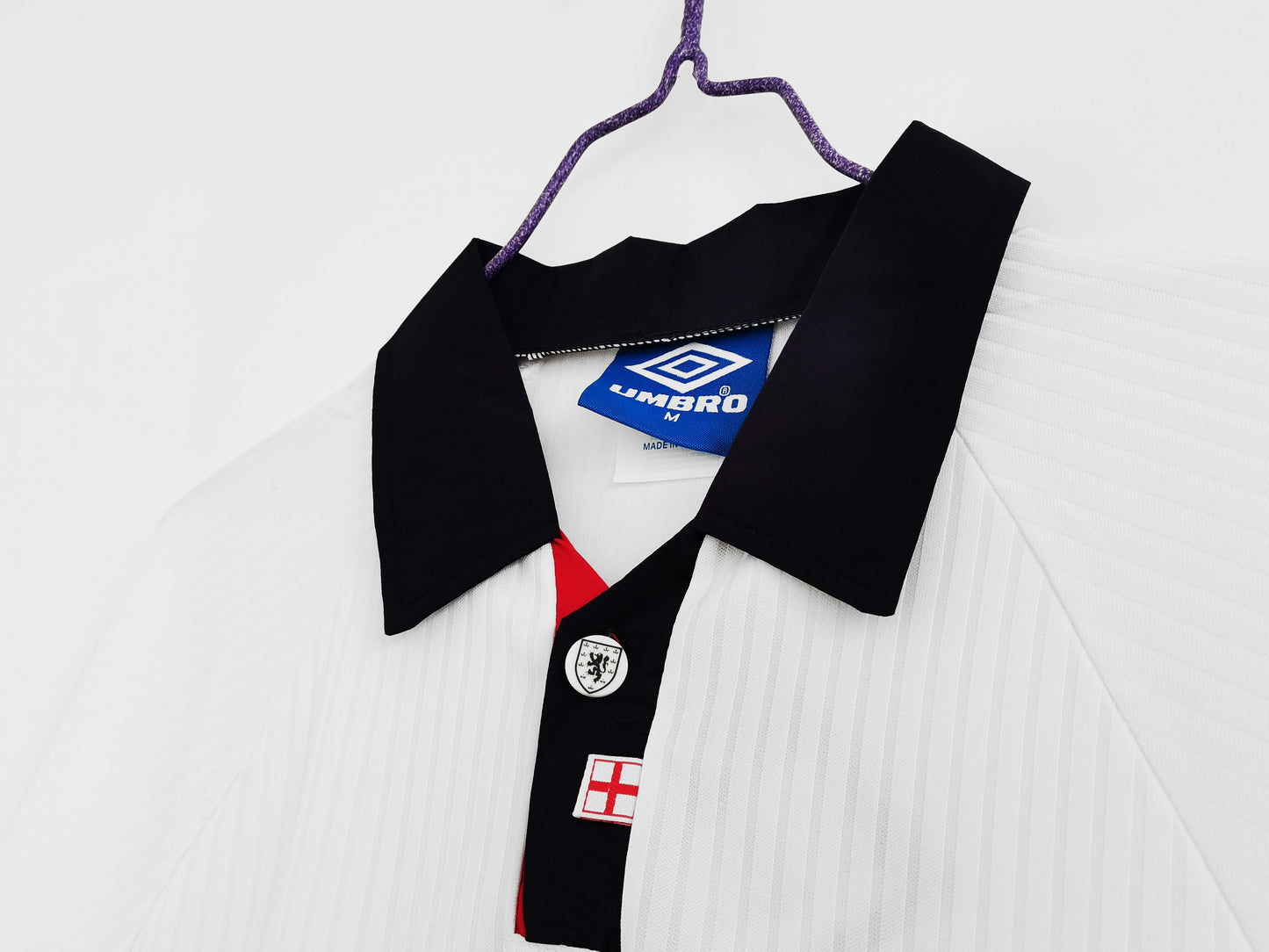Camiseta Retro Inglaterra 1998 Local Manga Larga