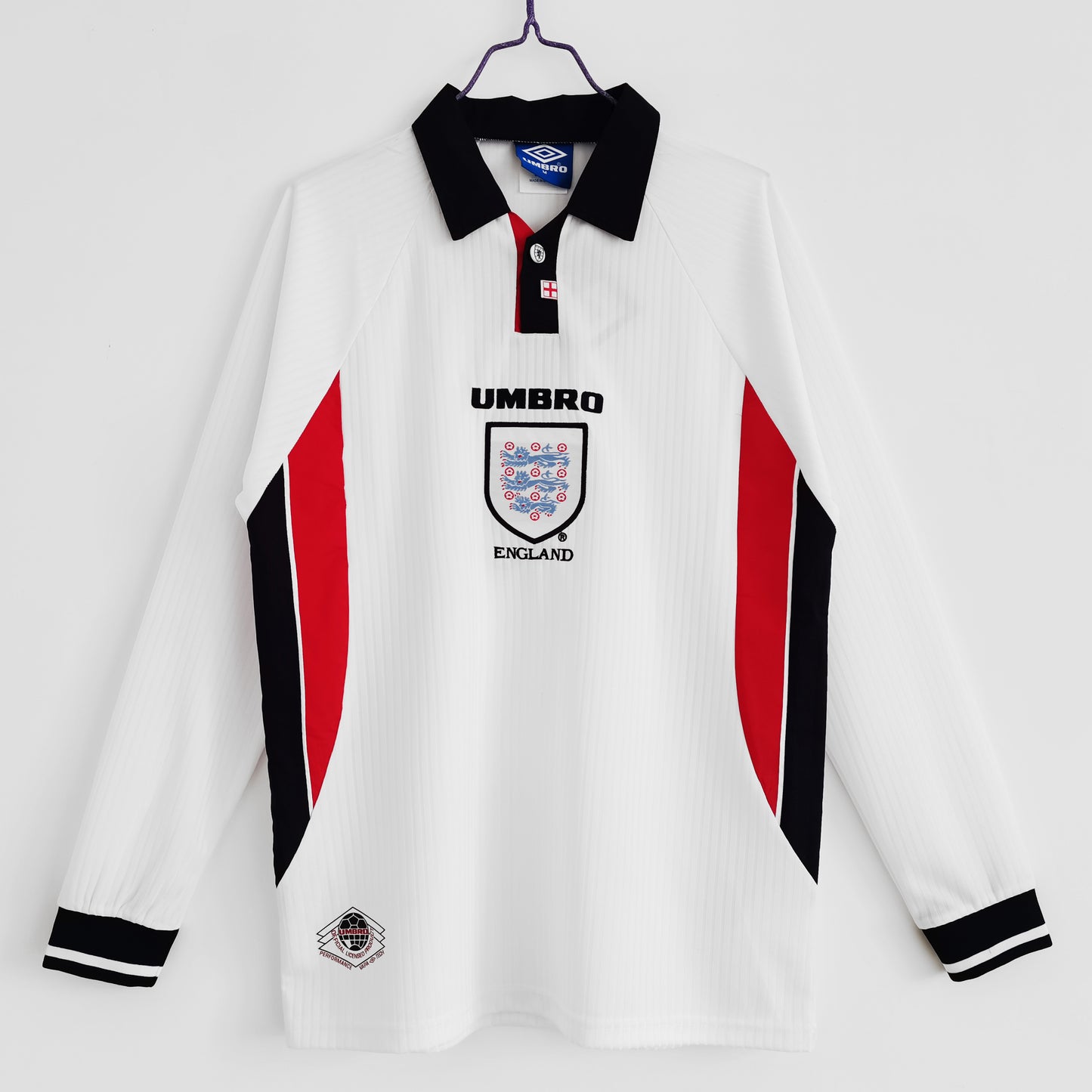 Camiseta Retro Inglaterra 1998 Local Manga Larga