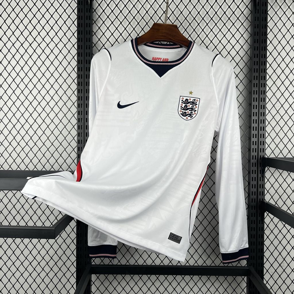 Camiseta Inglaterra Local Mundial 2026 - Manga Larga