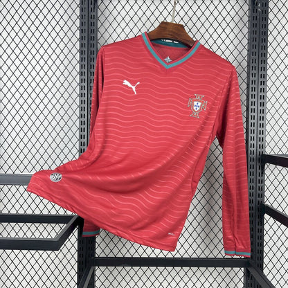 Camiseta Portugal Local Mundial 2026 - Manga Larga